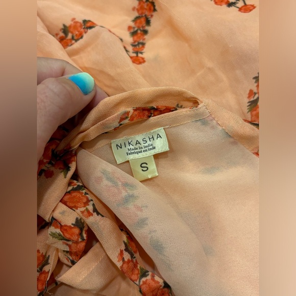 Athropologie - Nikasha women’s peach shirt sz S - Picture 4 of 11